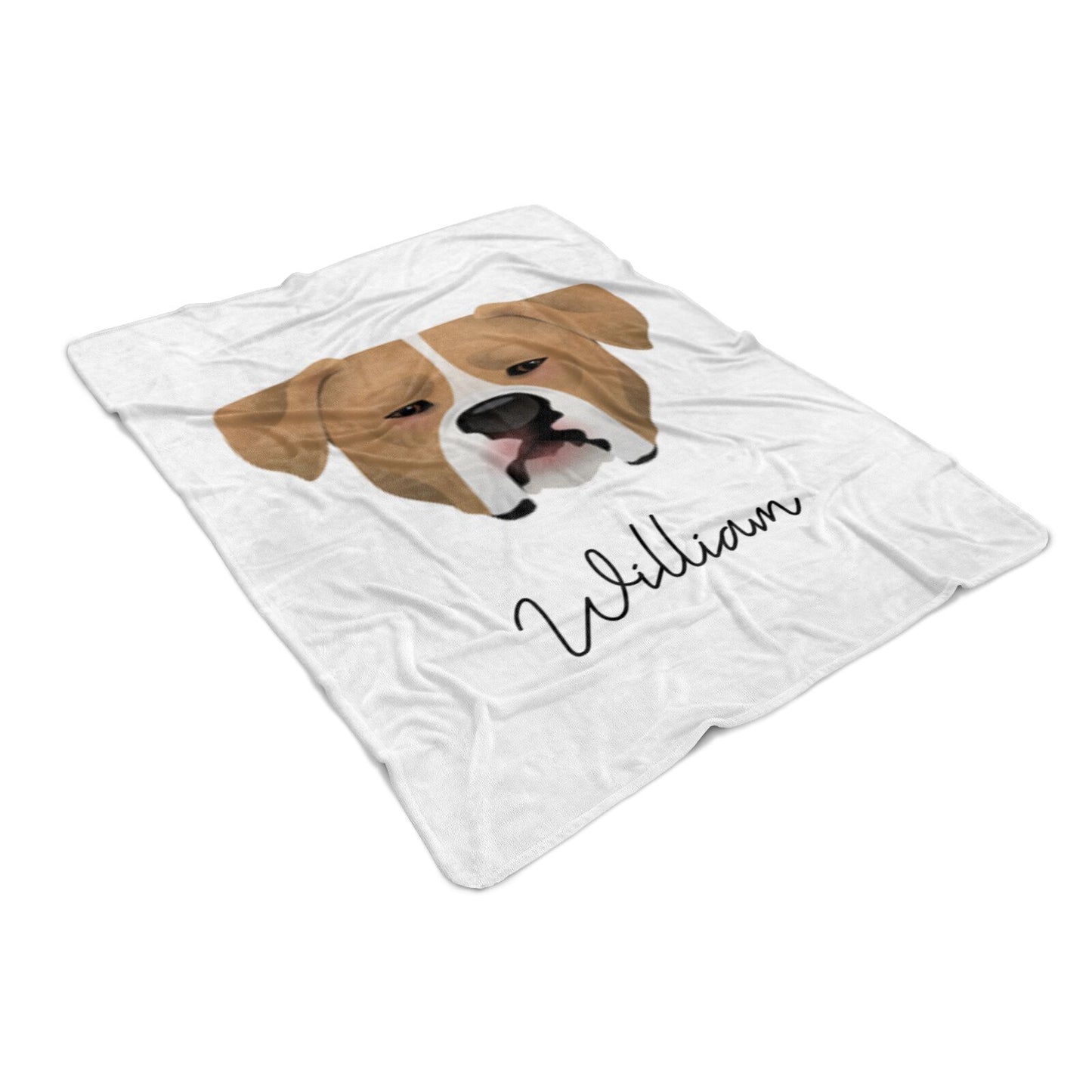 American Bulldog Personalised Large Fleece Blankets
