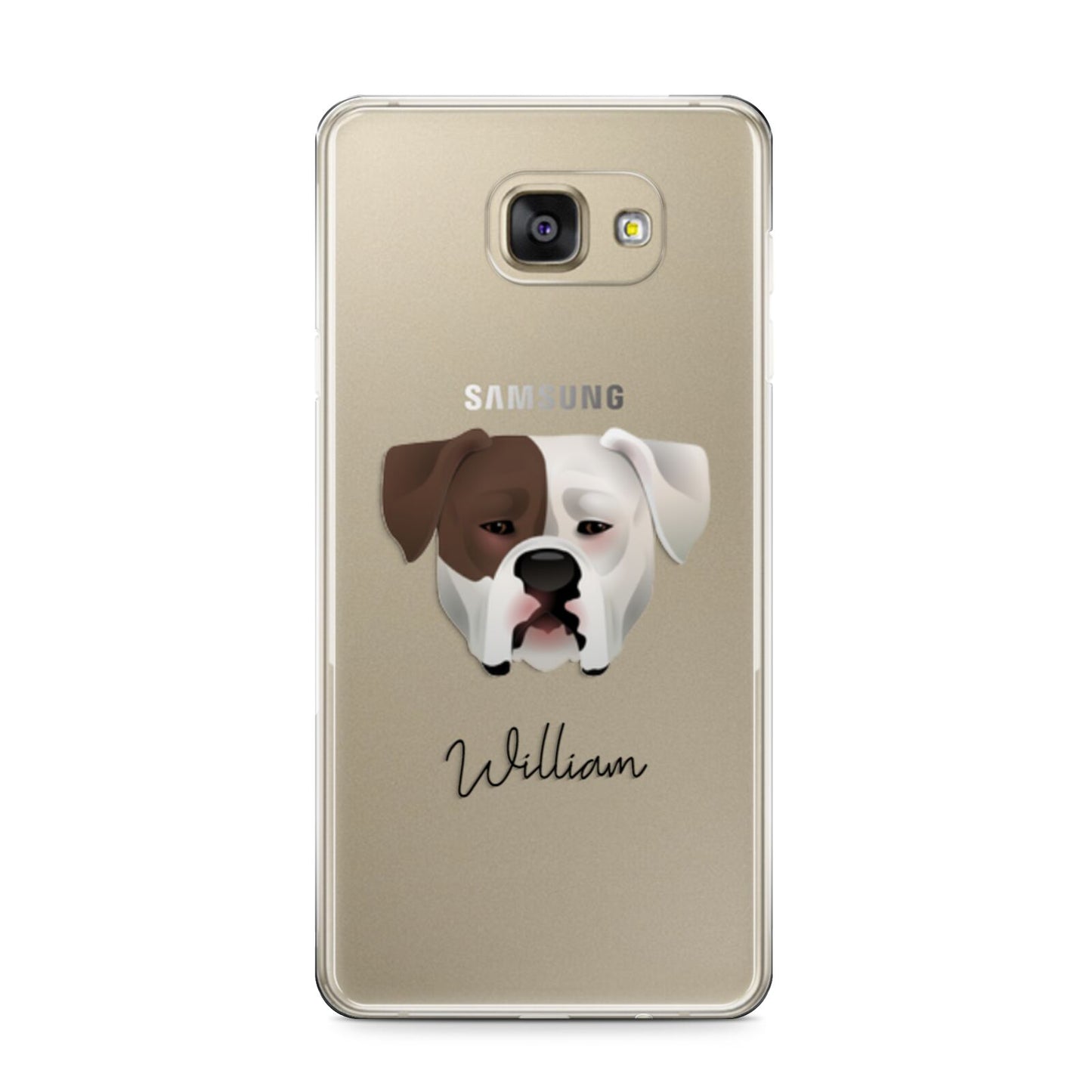 American Bulldog Personalised Samsung Galaxy A9 2016 Case on gold phone