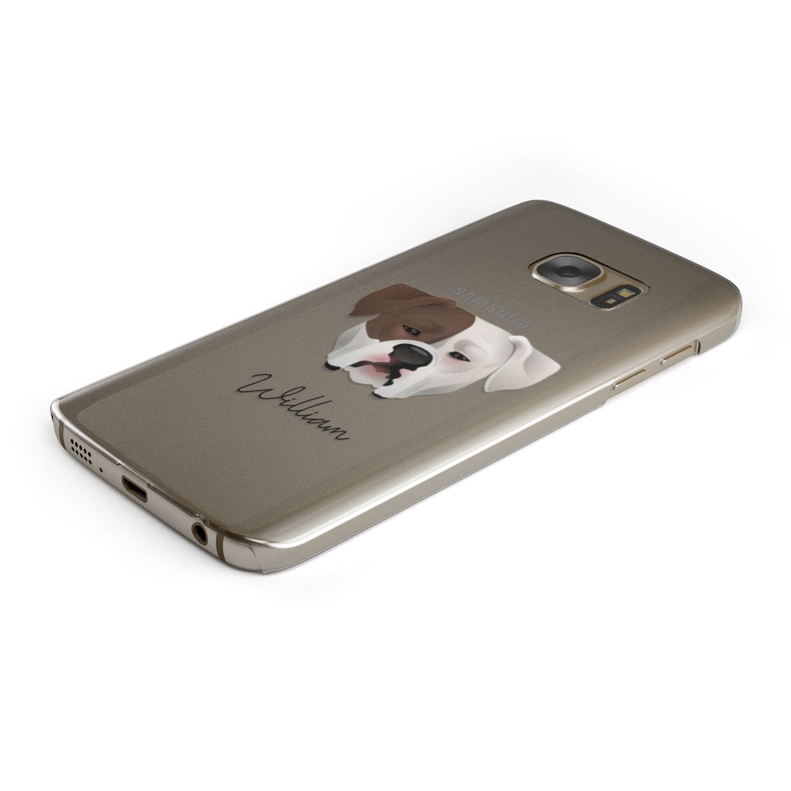 American Bulldog Personalised Samsung Galaxy Case Bottom Cutout