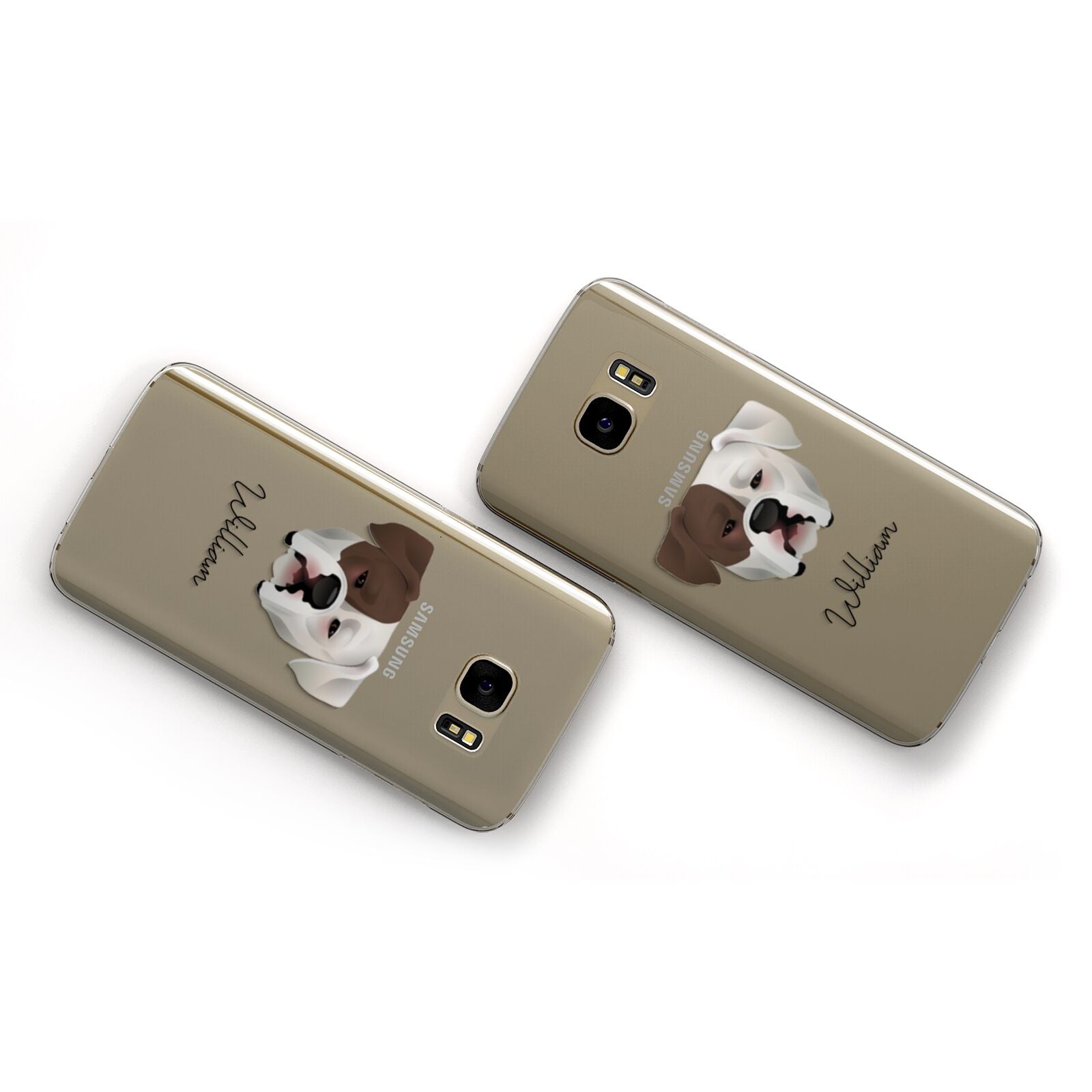 American Bulldog Personalised Samsung Galaxy Case Flat Overview
