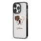 American Bulldog Personalised iPhone 13 Pro Black Impact Case Side Angle on Silver phone