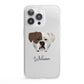 American Bulldog Personalised iPhone 13 Pro Clear Bumper Case
