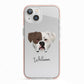 American Bulldog Personalised iPhone 13 TPU Impact Case with Pink Edges