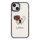 American Bulldog Personalised iPhone 14 Black Impact Case on Silver phone