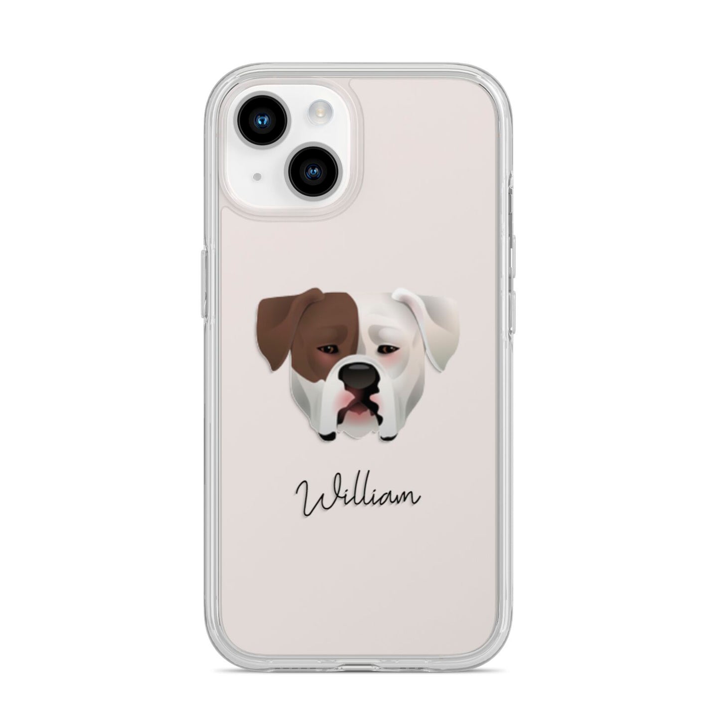 American Bulldog Personalised iPhone 14 Clear Tough Case Starlight