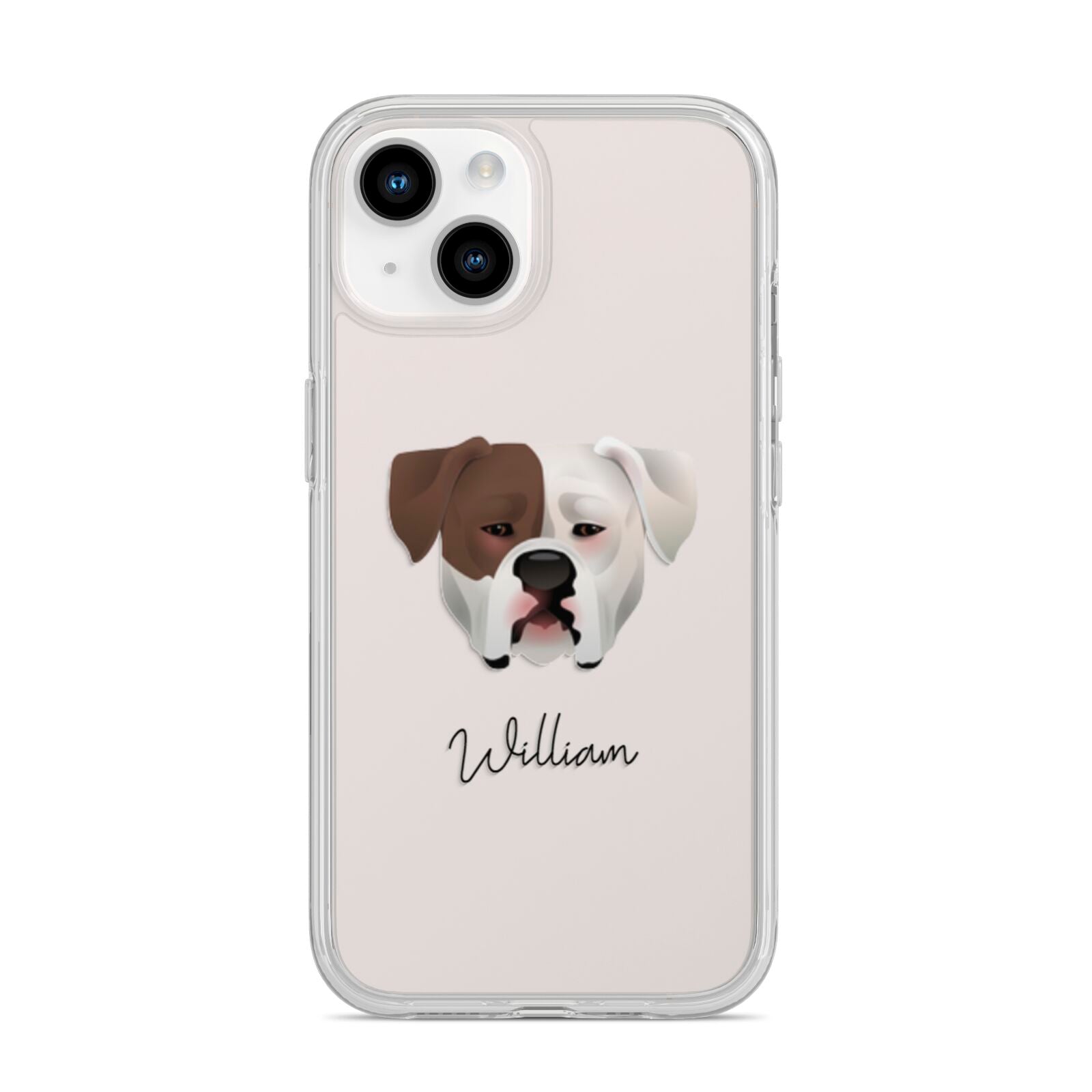American Bulldog Personalised iPhone 14 Clear Tough Case Starlight