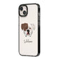 American Bulldog Personalised iPhone 14 Plus Black Impact Case Side Angle on Silver phone