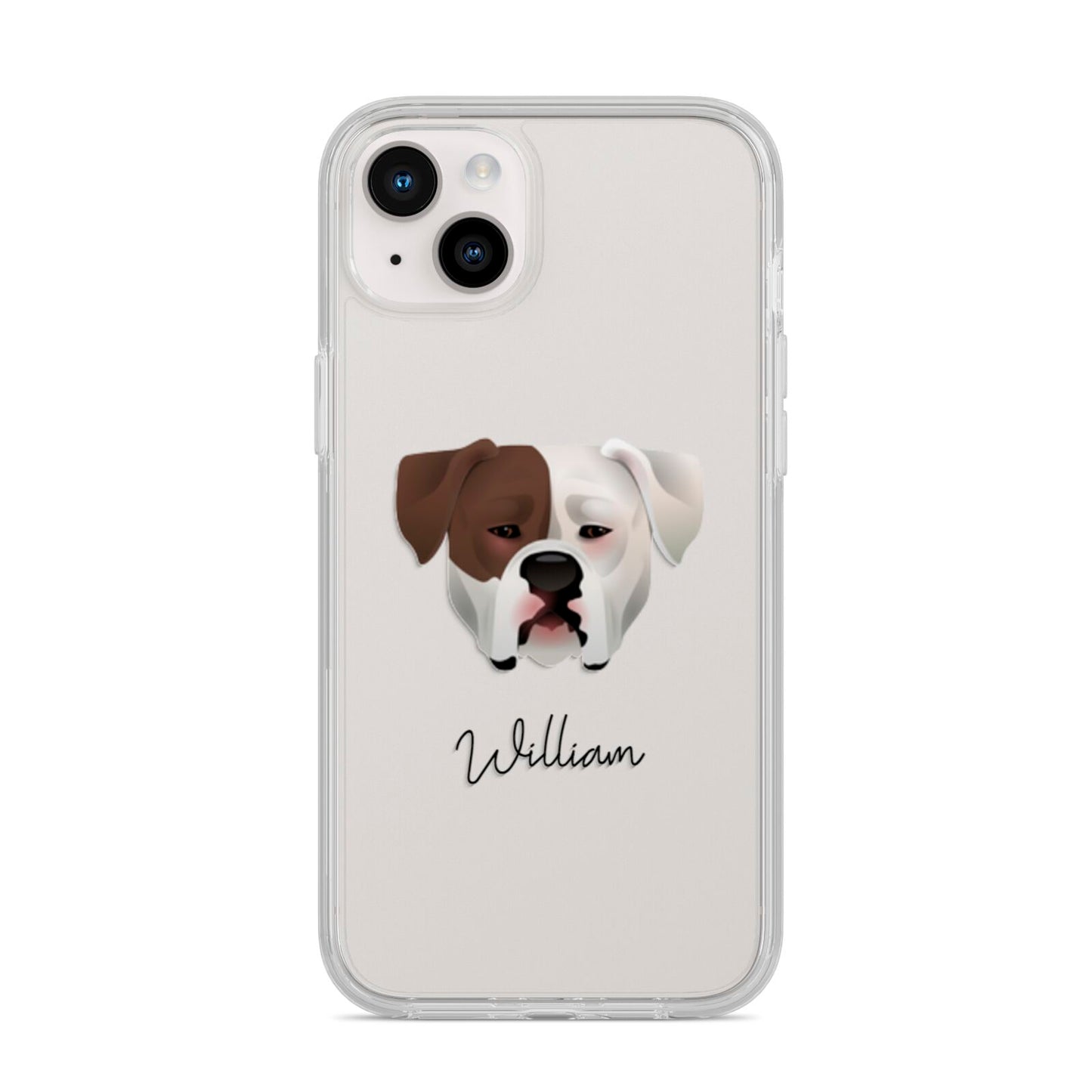 American Bulldog Personalised iPhone 14 Plus Clear Tough Case Starlight