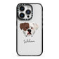 American Bulldog Personalised iPhone 14 Pro Black Impact Case on Silver phone