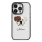 American Bulldog Personalised iPhone 14 Pro Black Impact Case on Silver phone