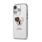 American Bulldog Personalised iPhone 14 Pro Clear Tough Case Silver Angled Image