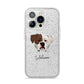 American Bulldog Personalised iPhone 14 Pro Glitter Tough Case Silver