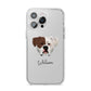 American Bulldog Personalised iPhone 14 Pro Max Clear Tough Case Silver