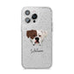American Bulldog Personalised iPhone 14 Pro Max Glitter Tough Case Silver