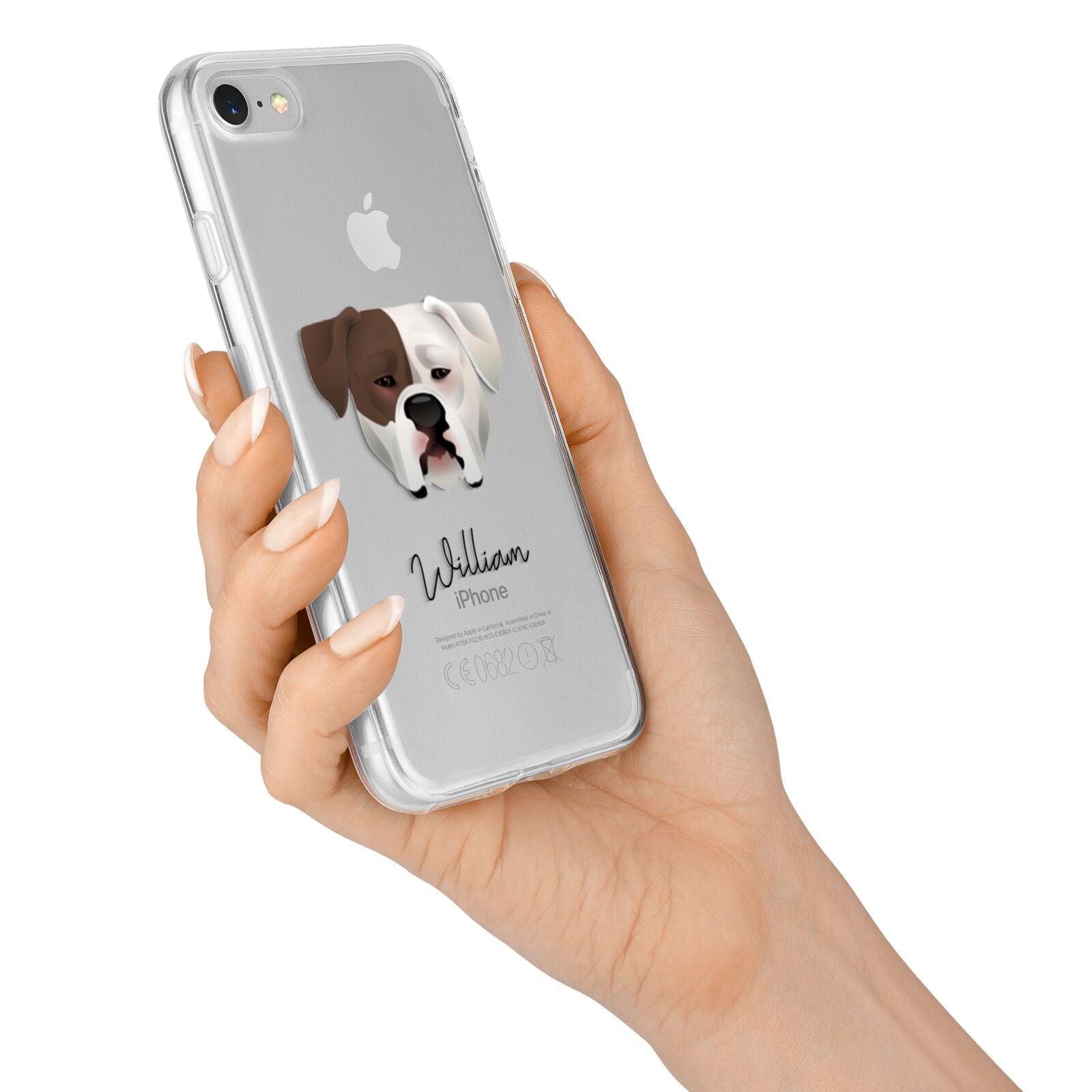 American Bulldog Personalised iPhone 7 Bumper Case on Silver iPhone Alternative Image
