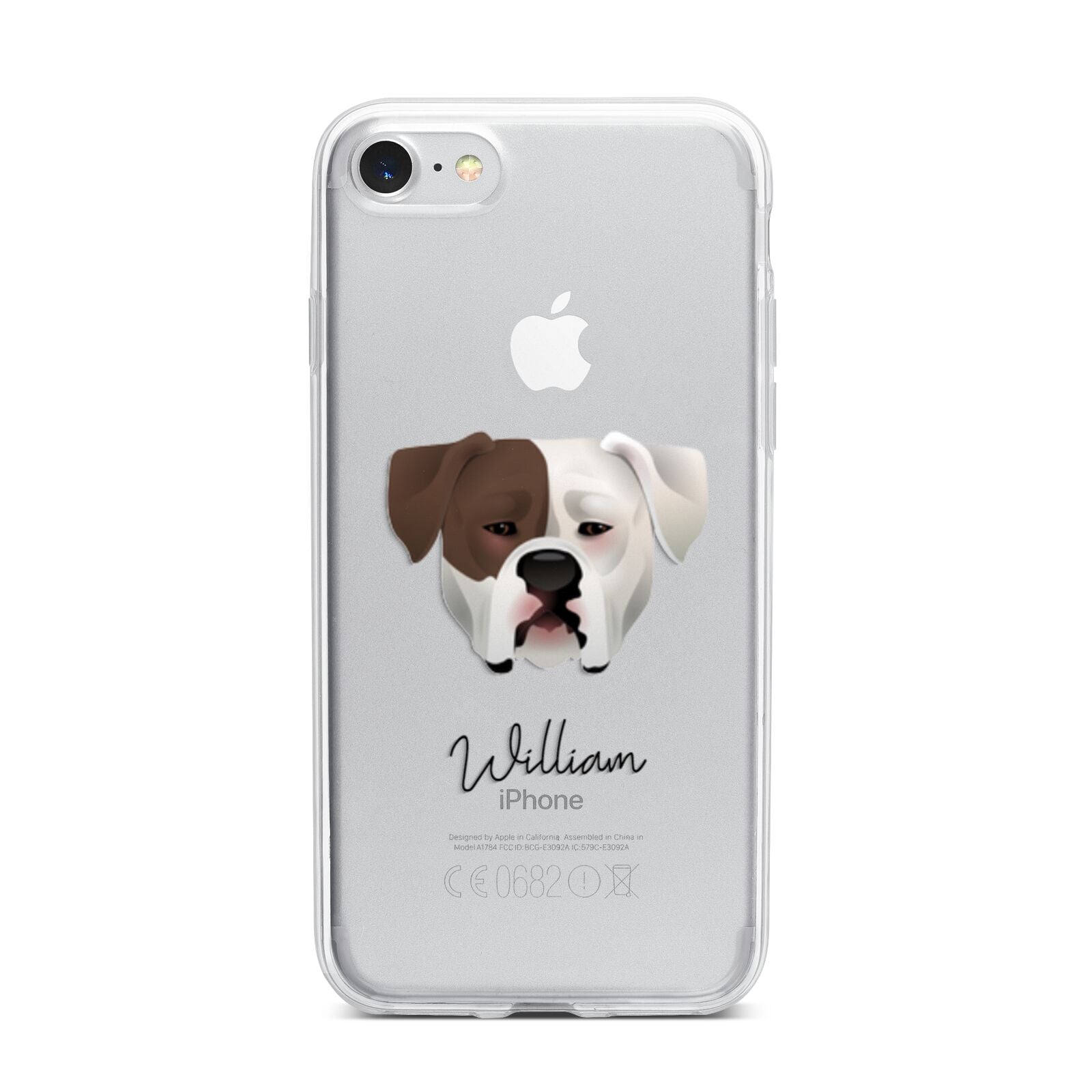American Bulldog Personalised iPhone 7 Bumper Case on Silver iPhone