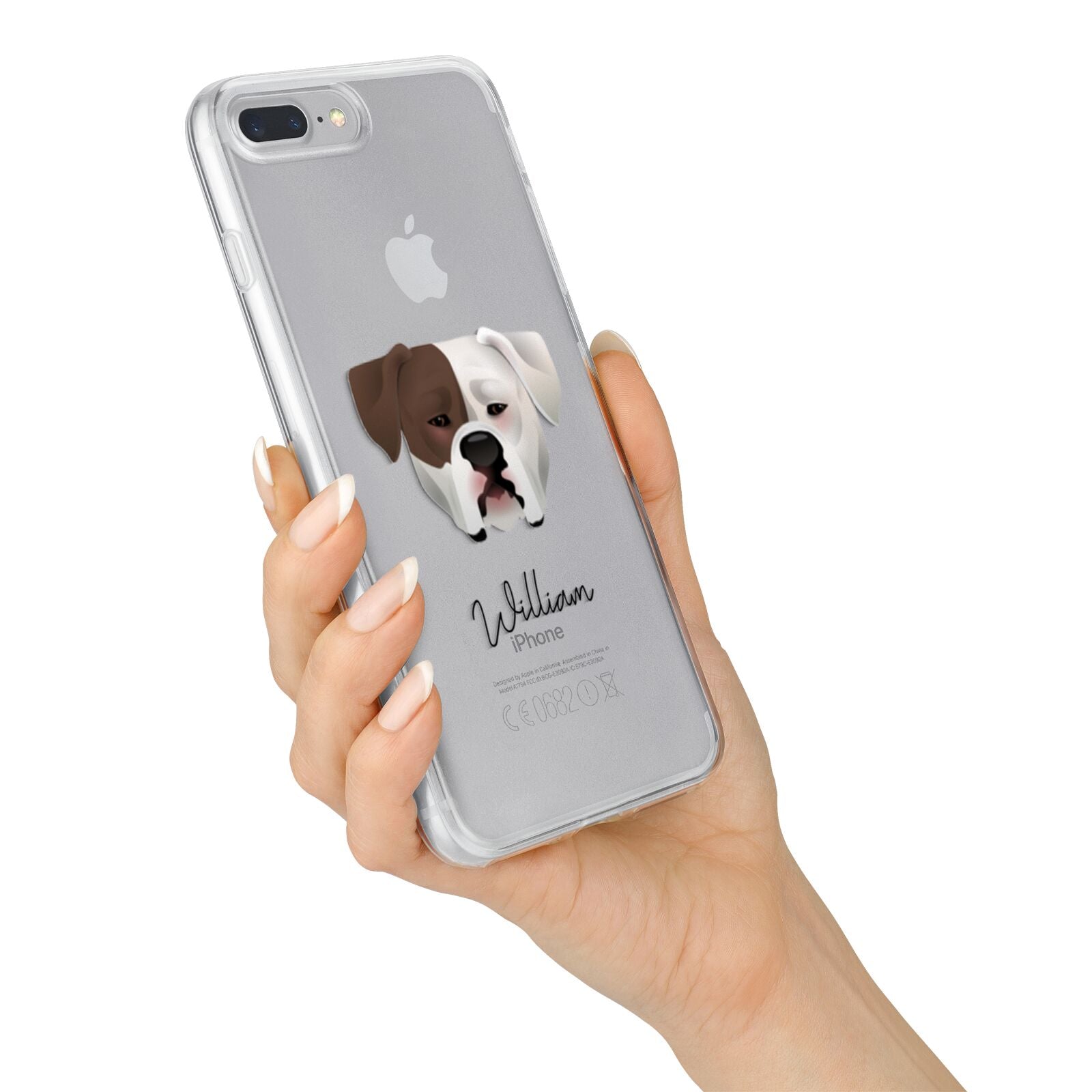 American Bulldog Personalised iPhone 7 Plus Bumper Case on Silver iPhone Alternative Image