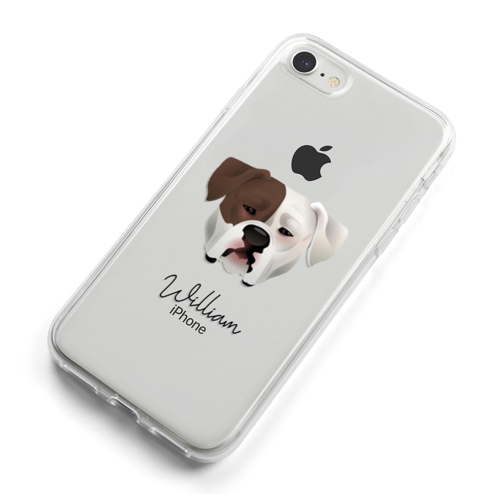 American Bulldog Personalised iPhone 8 Bumper Case on Silver iPhone Alternative Image
