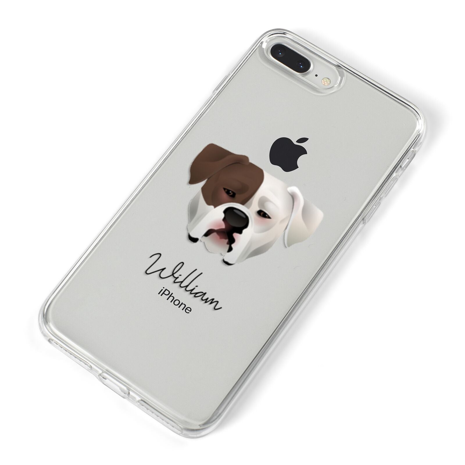 American Bulldog Personalised iPhone 8 Plus Bumper Case on Silver iPhone Alternative Image