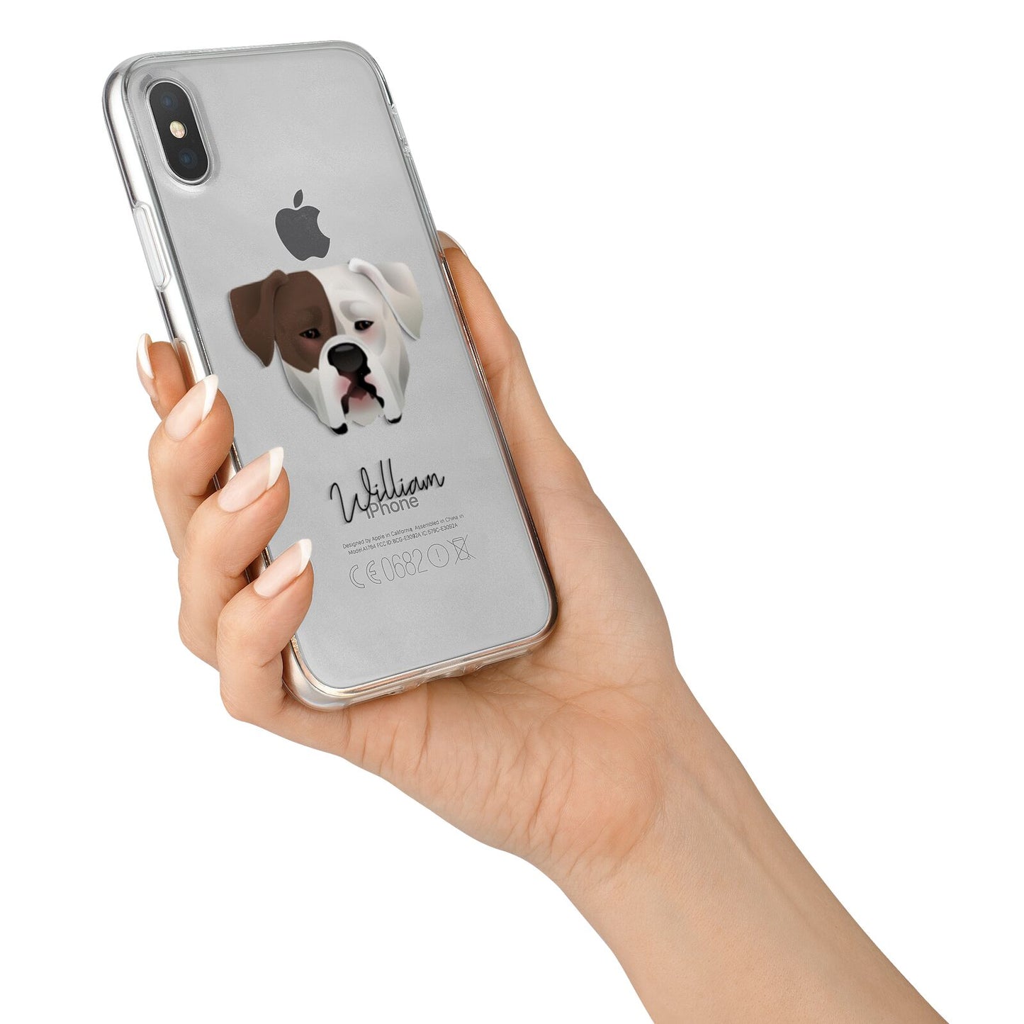 American Bulldog Personalised iPhone X Bumper Case on Silver iPhone Alternative Image 2