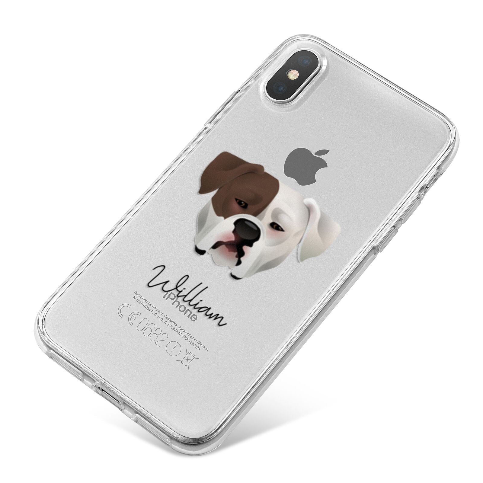 American Bulldog Personalised iPhone X Bumper Case on Silver iPhone