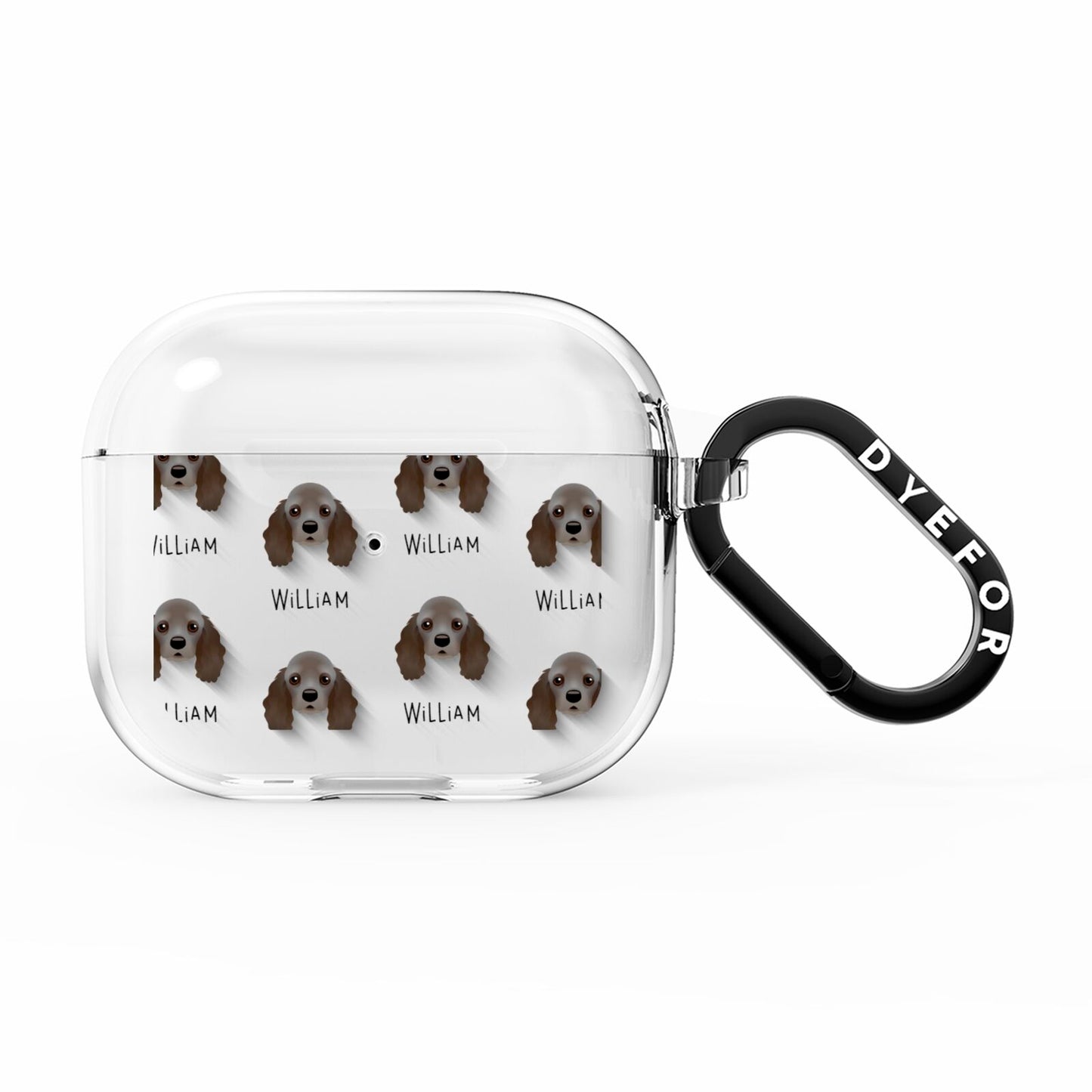 American Cocker Spaniel Icon with Name AirPods Clear Case 3rd Gen