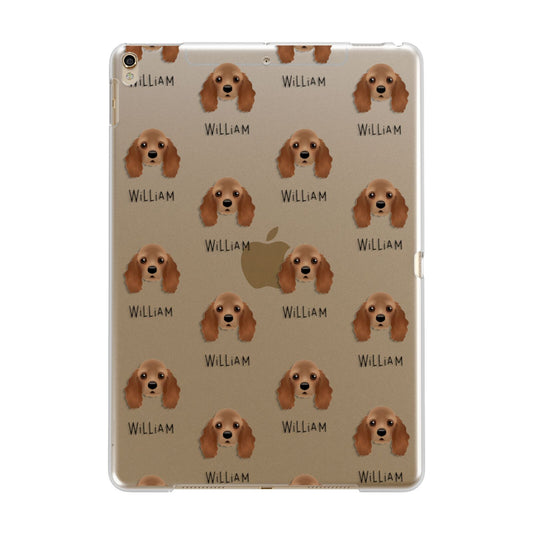 American Cocker Spaniel Icon with Name Apple iPad Gold Case