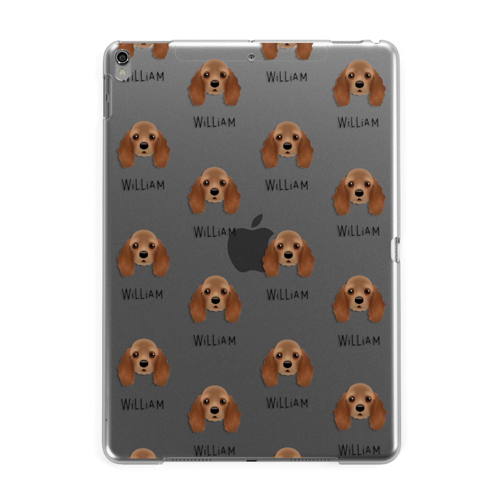 American Cocker Spaniel Icon with Name Apple iPad Grey Case
