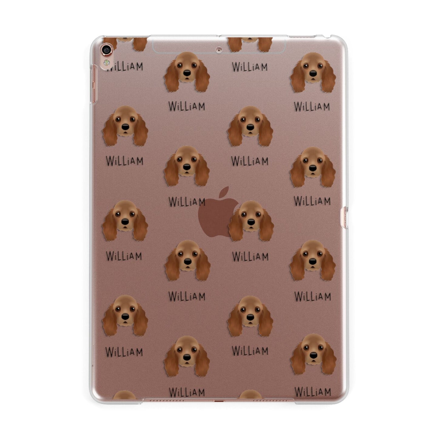 American Cocker Spaniel Icon with Name Apple iPad Rose Gold Case