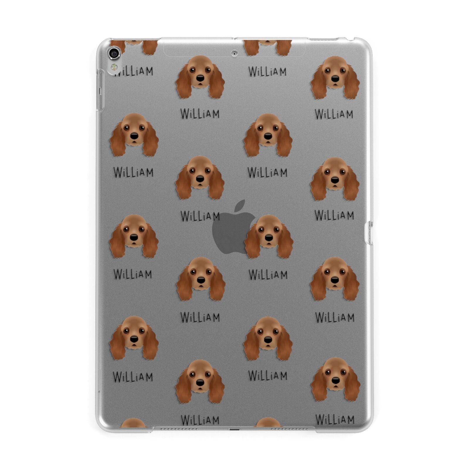American Cocker Spaniel Icon with Name Apple iPad Silver Case