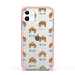 American Cocker Spaniel Icon with Name Apple iPhone 11 in White with Pink Impact Case