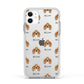 American Cocker Spaniel Icon with Name Apple iPhone 11 in White with White Impact Case