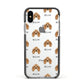 American Cocker Spaniel Icon with Name Apple iPhone Xs Impact Case Black Edge on Silver Phone