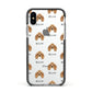 American Cocker Spaniel Icon with Name Apple iPhone Xs Impact Case Black Edge on Silver Phone