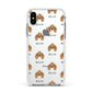 American Cocker Spaniel Icon with Name Apple iPhone Xs Impact Case White Edge on Silver Phone