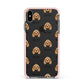 American Cocker Spaniel Icon with Name Apple iPhone Xs Max Impact Case Pink Edge on Black Phone