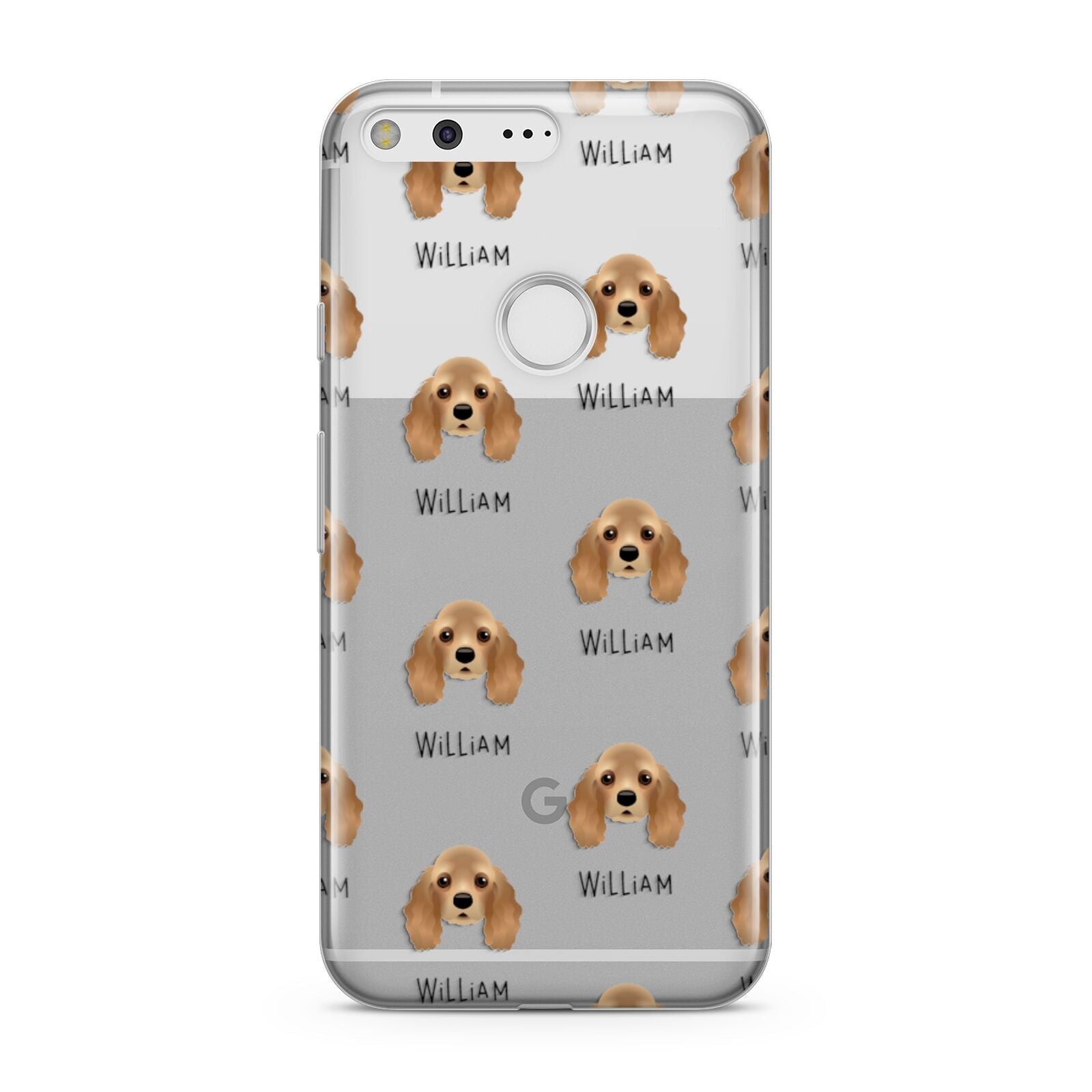 American Cocker Spaniel Icon with Name Google Pixel Case