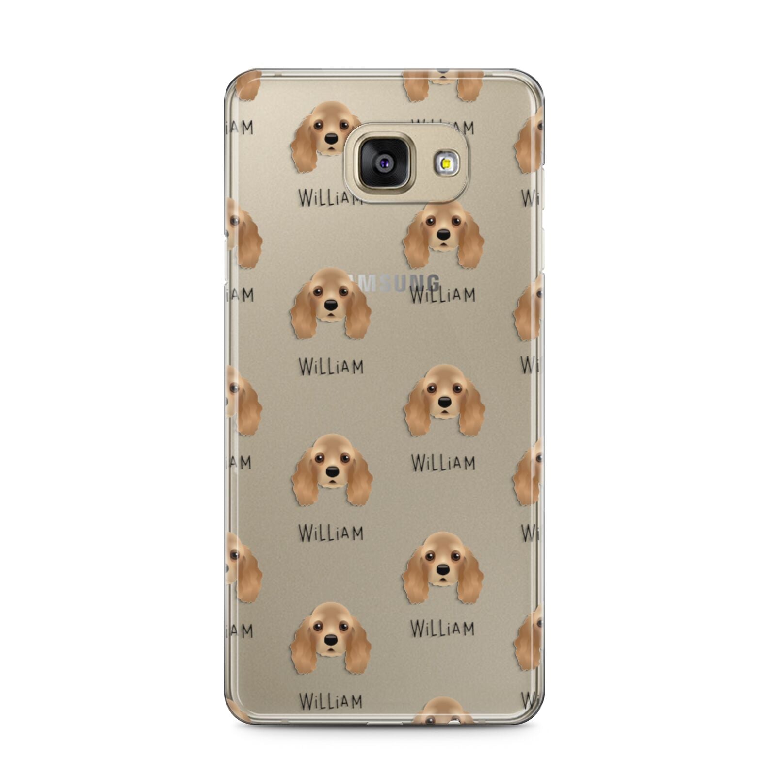 American Cocker Spaniel Icon with Name Samsung Galaxy A5 2016 Case on gold phone