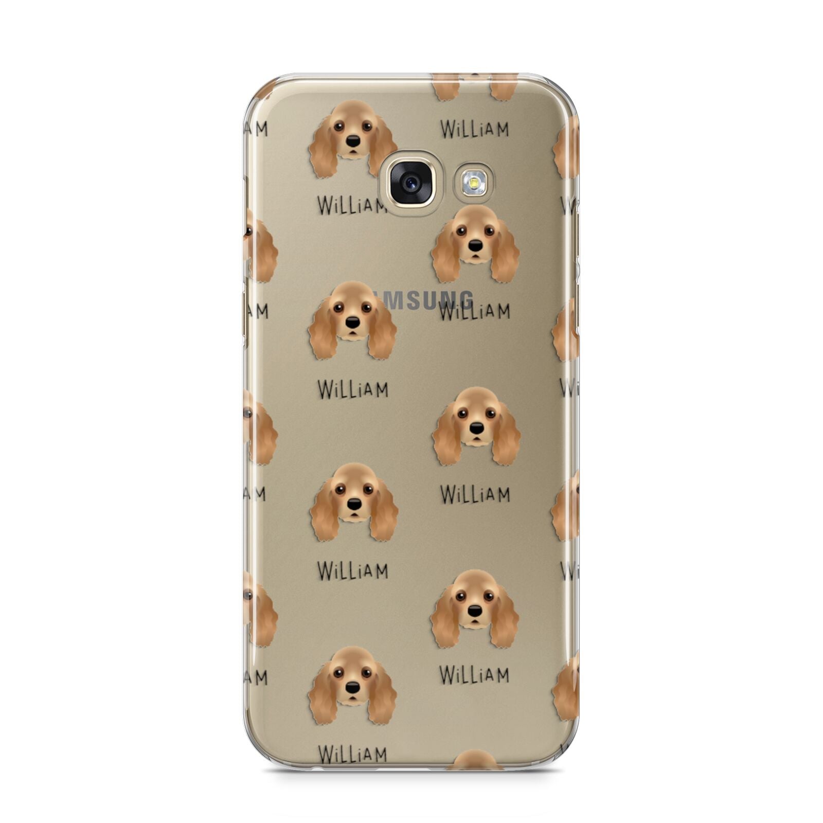 American Cocker Spaniel Icon with Name Samsung Galaxy A5 2017 Case on gold phone