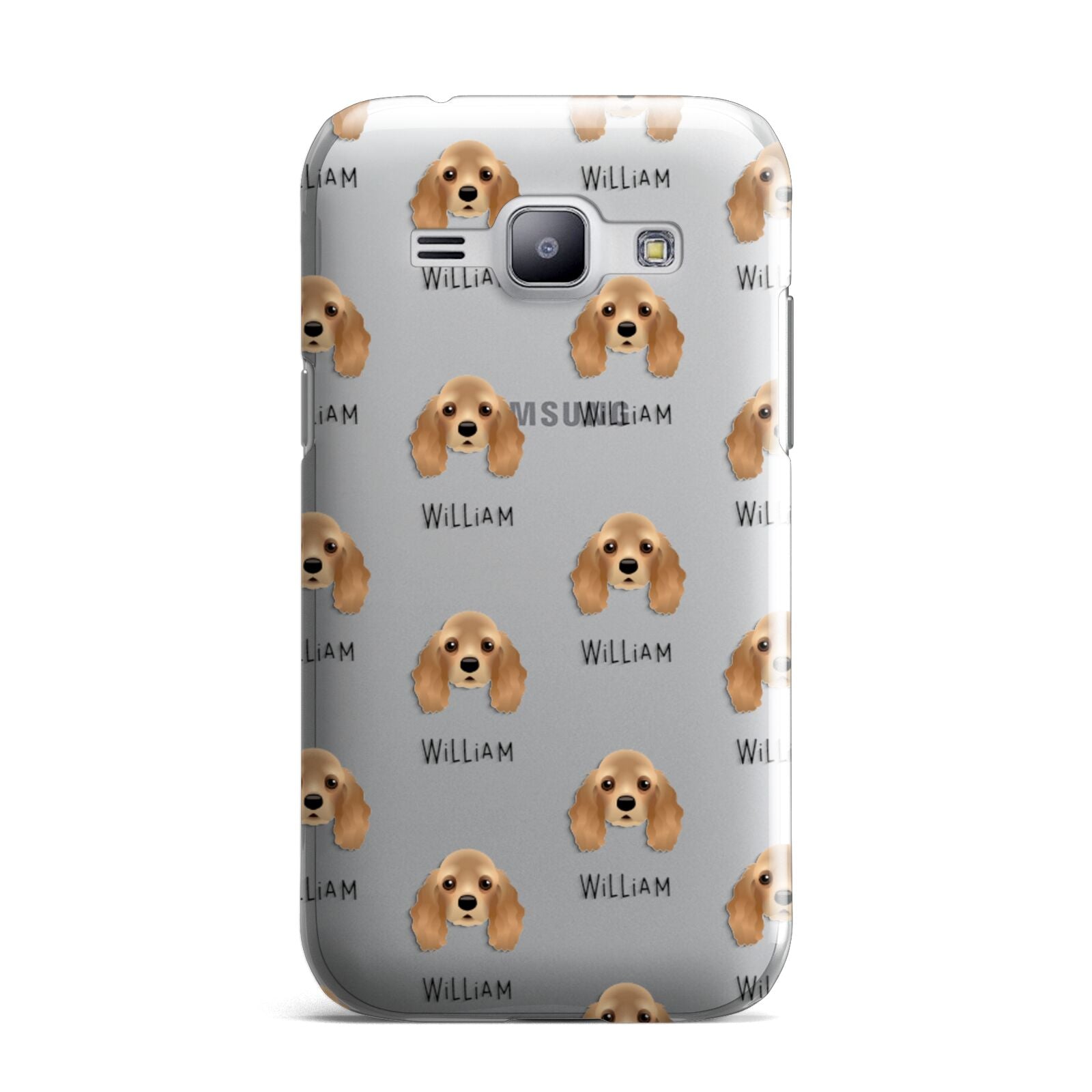 American Cocker Spaniel Icon with Name Samsung Galaxy J1 2015 Case