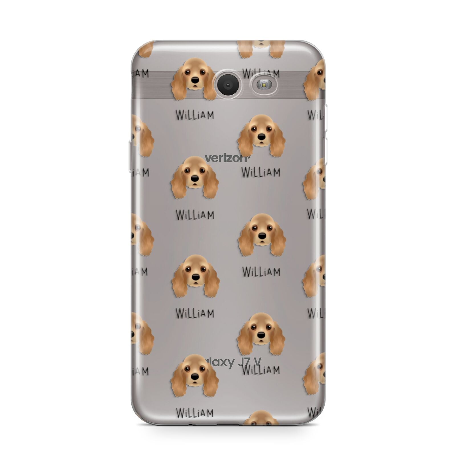 American Cocker Spaniel Icon with Name Samsung Galaxy J7 2017 Case