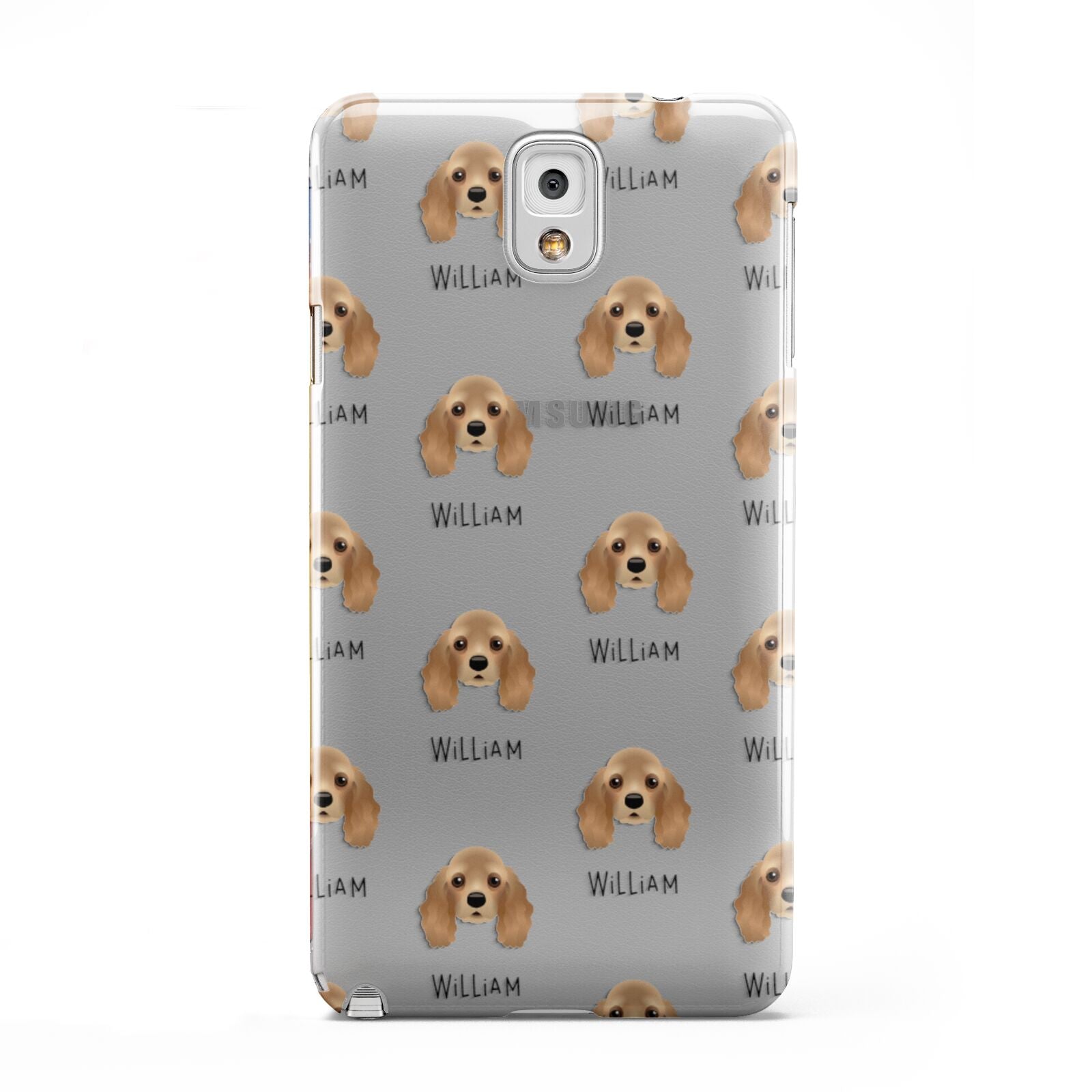 American Cocker Spaniel Icon with Name Samsung Galaxy Note 3 Case