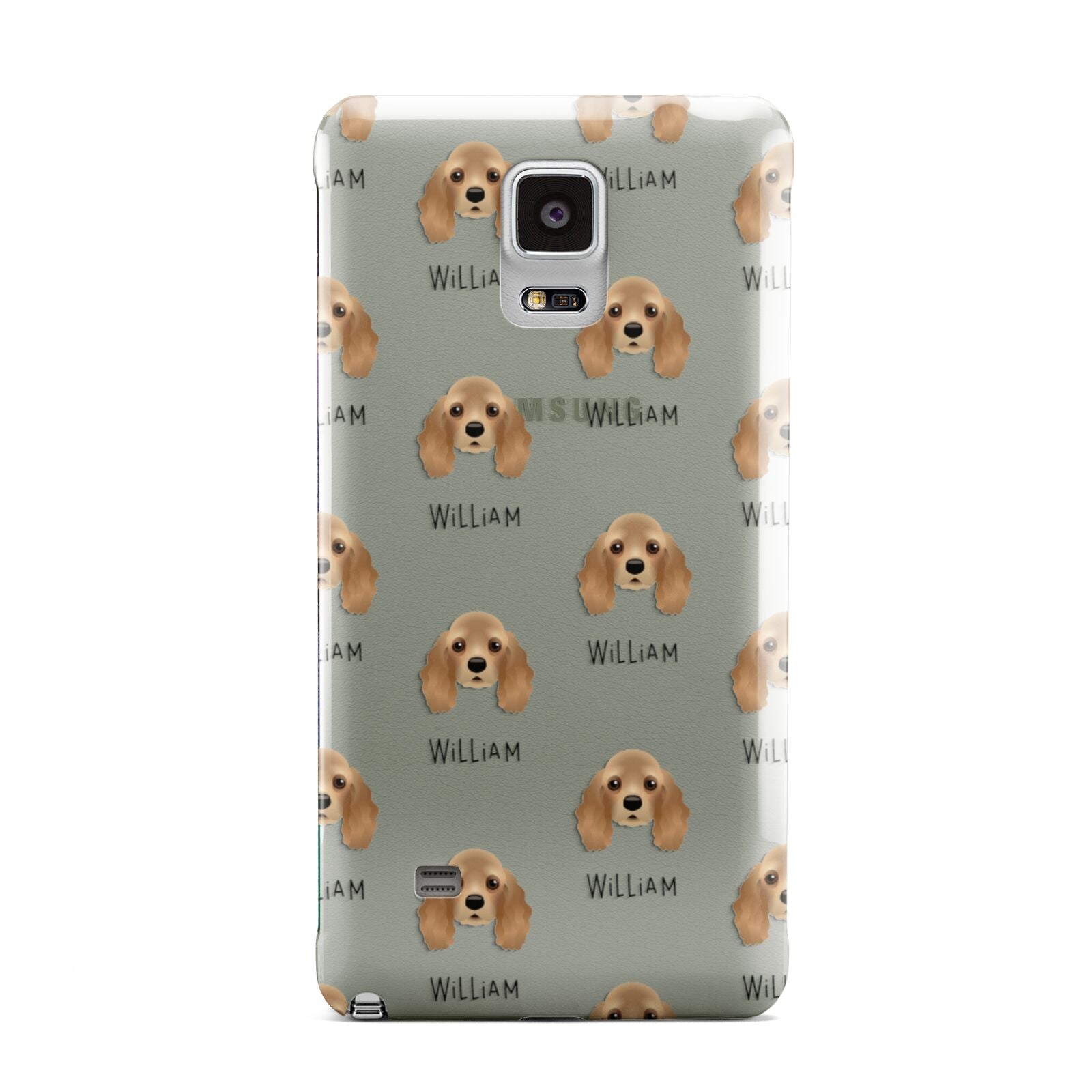 American Cocker Spaniel Icon with Name Samsung Galaxy Note 4 Case