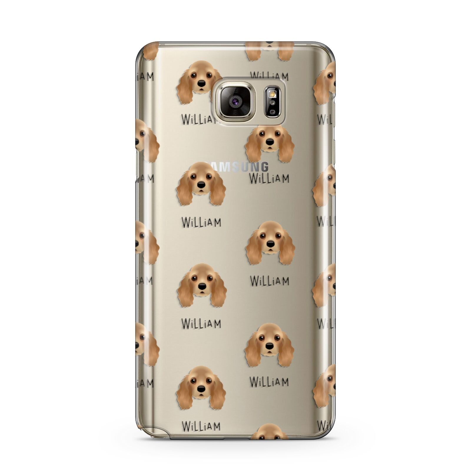 American Cocker Spaniel Icon with Name Samsung Galaxy Note 5 Case