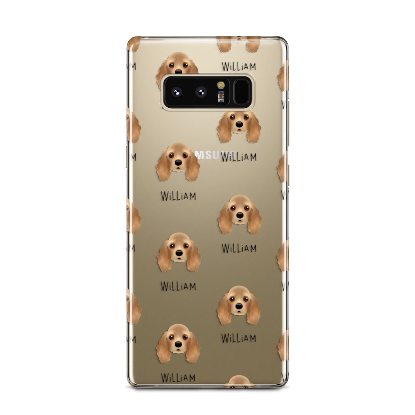 American Cocker Spaniel Icon with Name Samsung Galaxy Note 8 Case