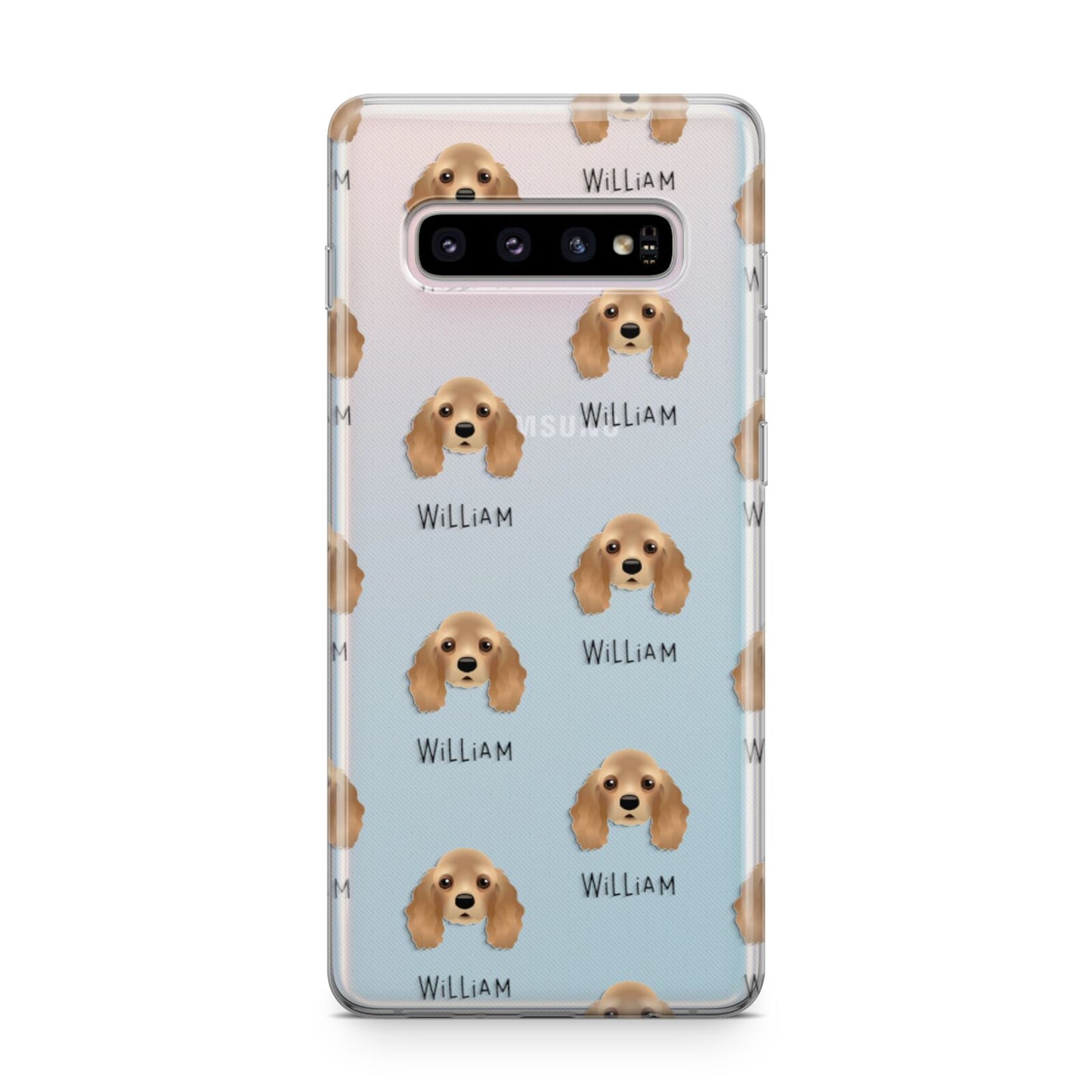 American Cocker Spaniel Icon with Name Samsung Galaxy S10 Plus Case