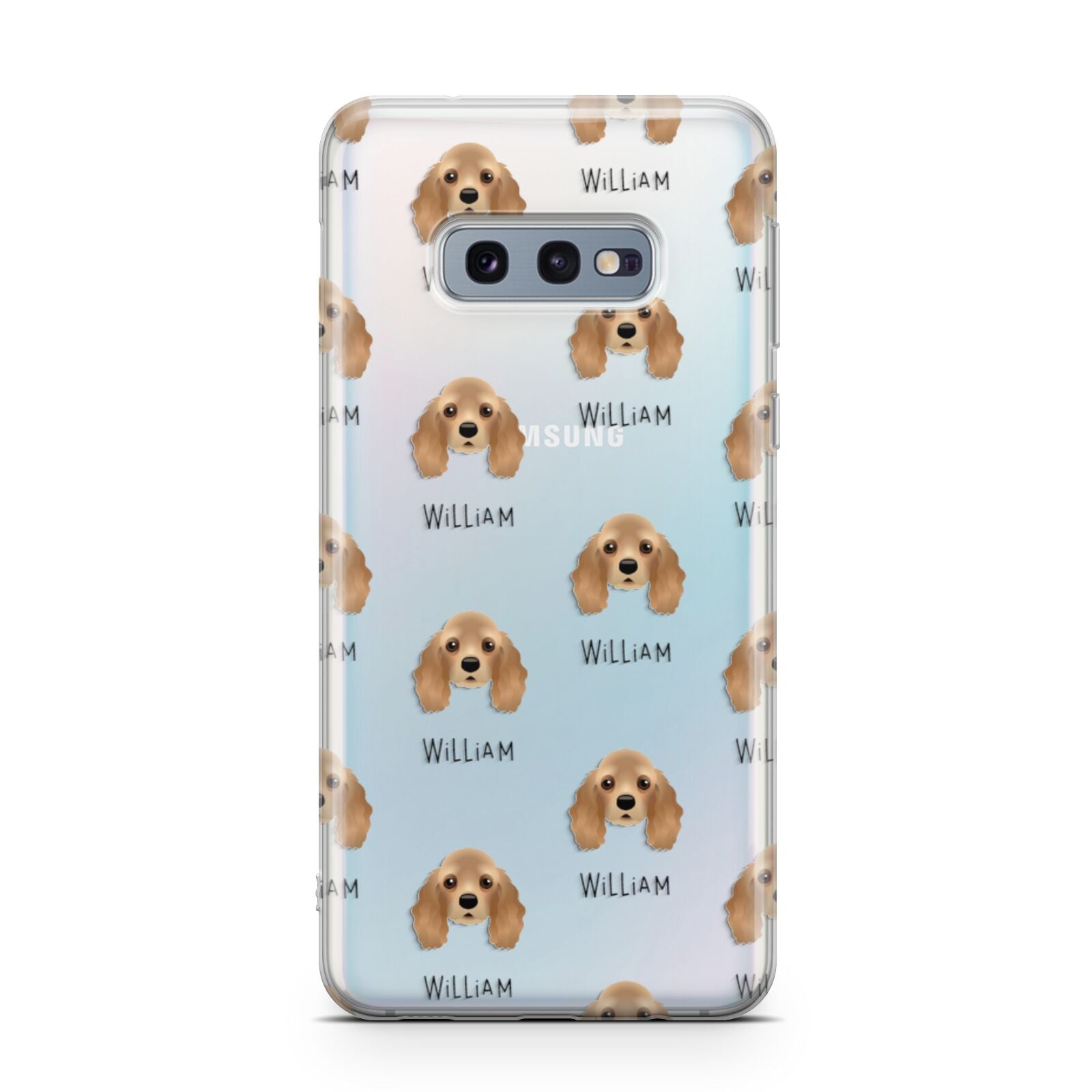American Cocker Spaniel Icon with Name Samsung Galaxy S10E Case