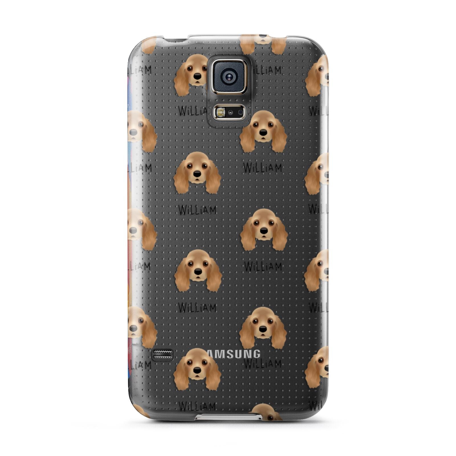 American Cocker Spaniel Icon with Name Samsung Galaxy S5 Case