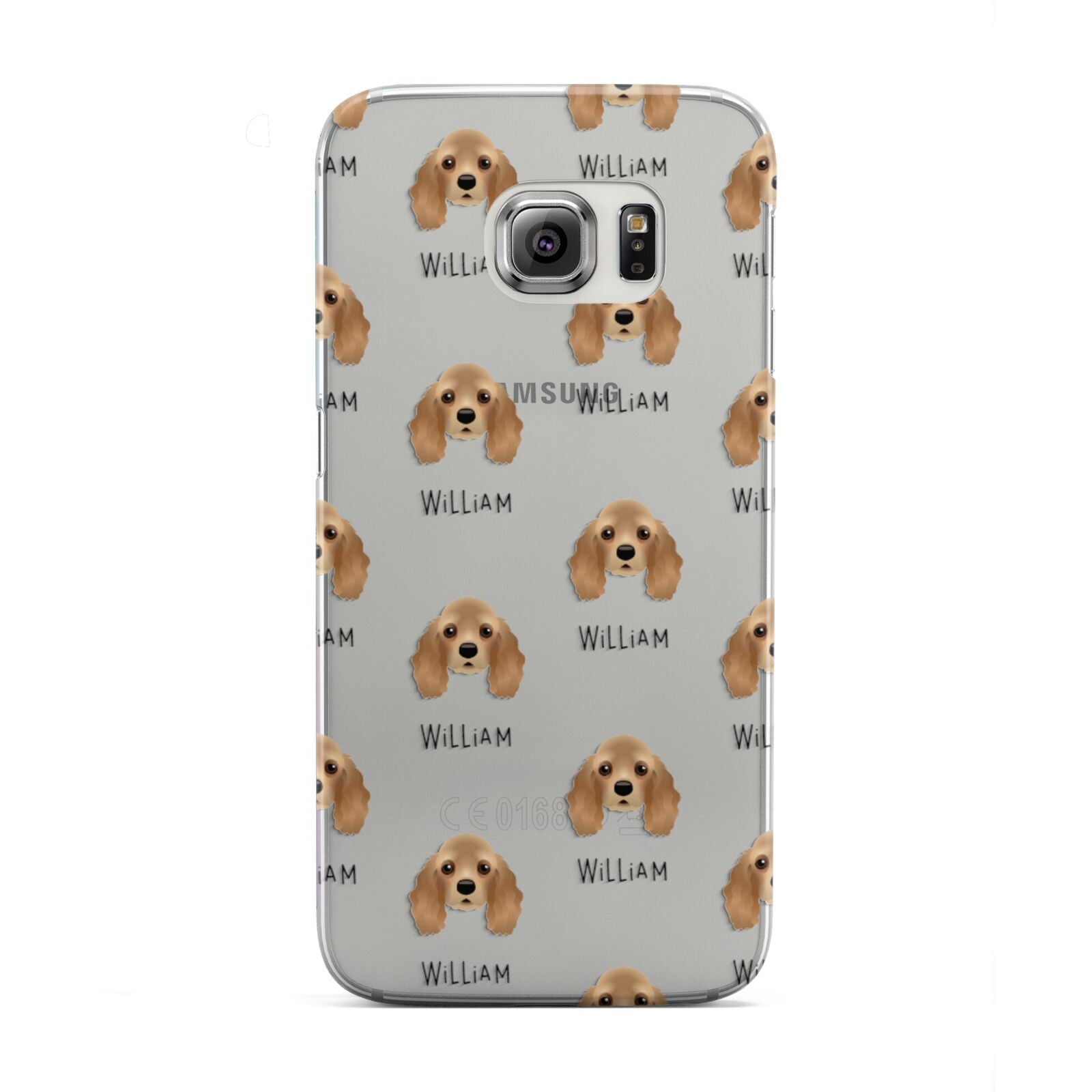 American Cocker Spaniel Icon with Name Samsung Galaxy S6 Edge Case