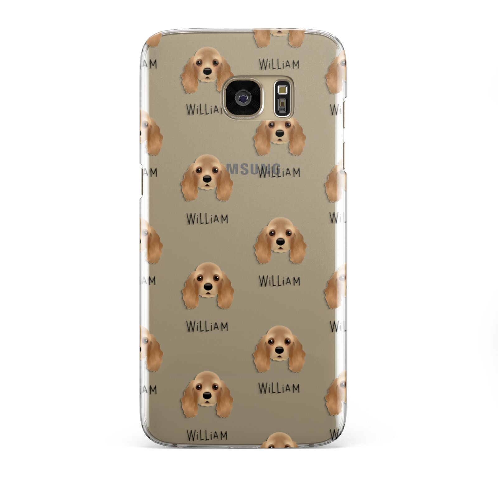 American Cocker Spaniel Icon with Name Samsung Galaxy S7 Edge Case